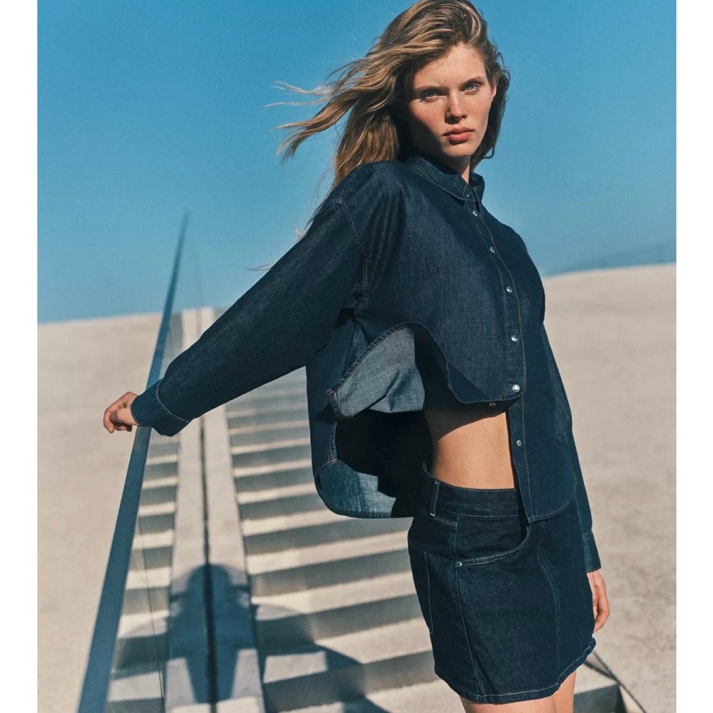 Zara High Waisted Denim Skort